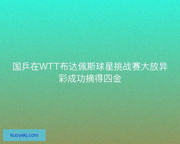 国乒在WTT布达佩斯球星挑战赛大放异彩成功摘得四金